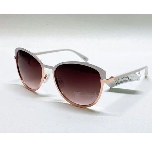 Jessica Simpson J5316 WHRG White Rose Gold Cat Eye Sunglasses - Picture 1 of 5